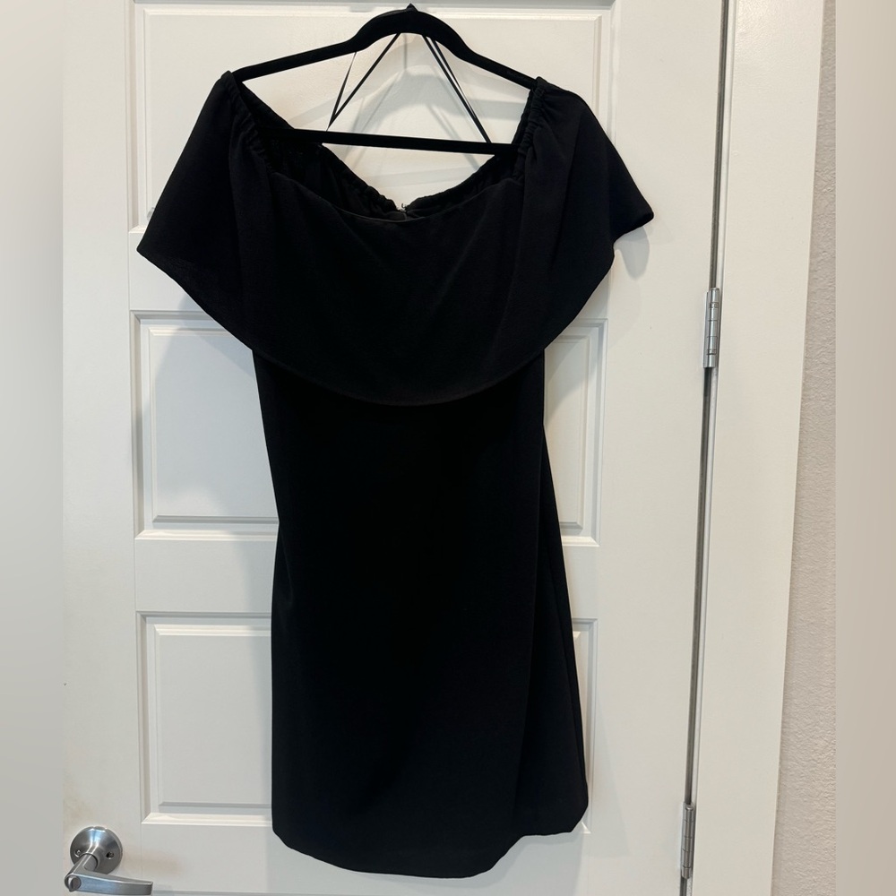 Charles Henry Black Off the shoulder dress